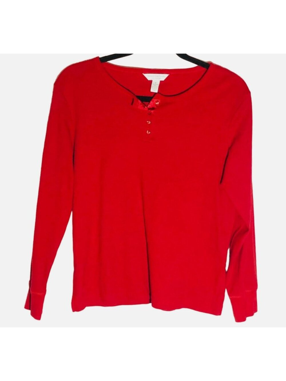 Charter Club intimates shirt long sleeve medium cotton blend buttons READ